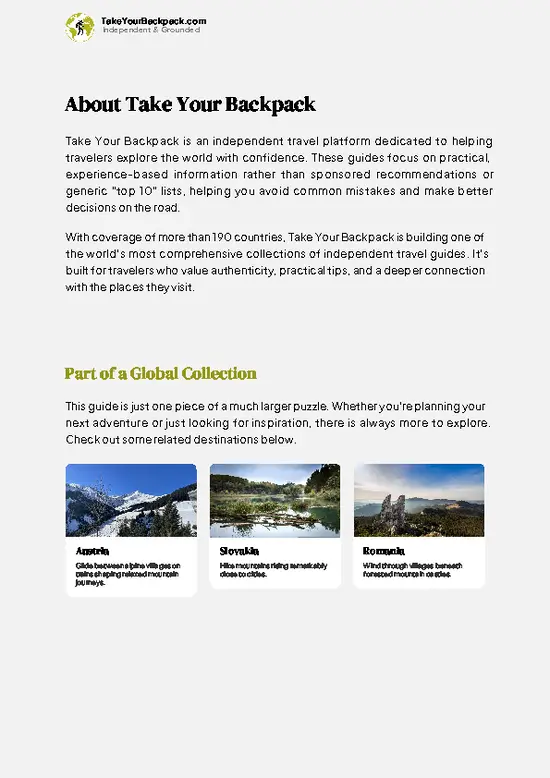 example page 1 from our offline Travel Guide for Hungary
