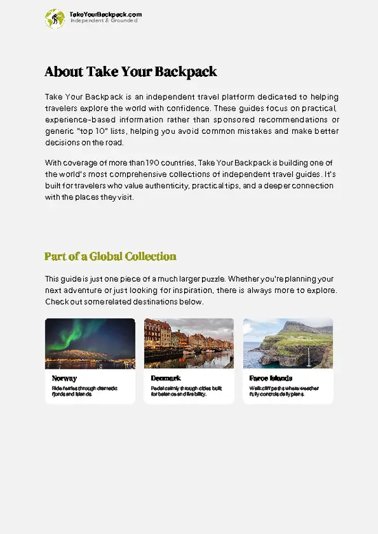 example page 1 from our offline Travel Guide for Iceland