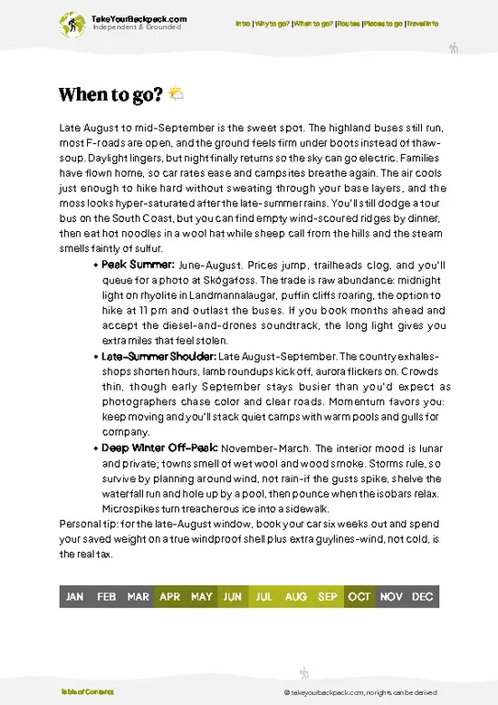 example page 3 from our offline Travel Guide for Iceland