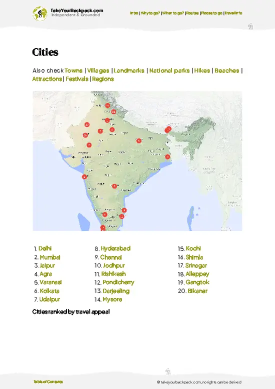 example page 6 from our offline Travel Guide for India