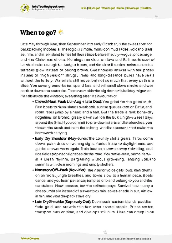 example page 3 from our offline Travel Guide for Indonesia