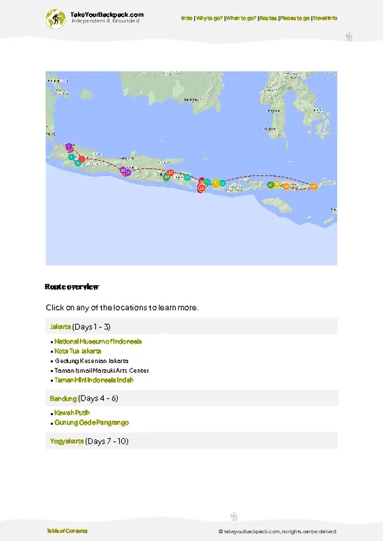 example page 4 from our offline Travel Guide for Indonesia