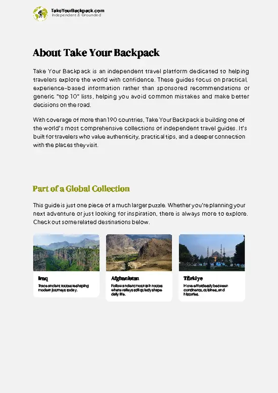 example page 1 from our offline Travel Guide for Iran