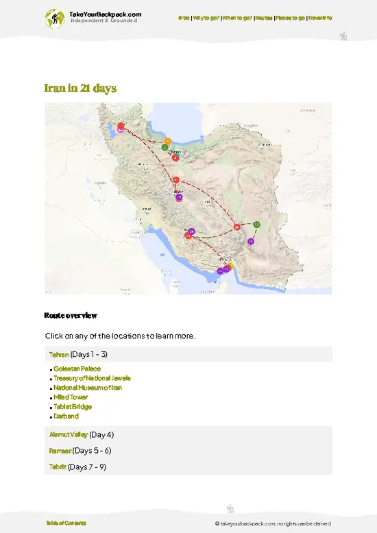 example page 4 from our offline Travel Guide for Iran