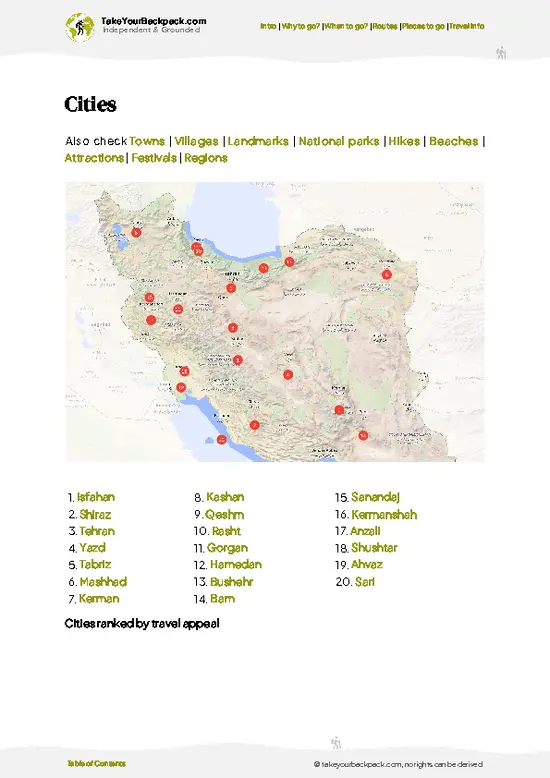 example page 6 from our offline Travel Guide for Iran