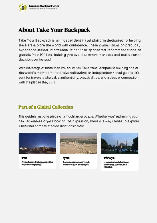 example page 1 from our offline Travel Guide for Iraq