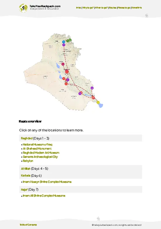 example page 4 from our offline Travel Guide for Iraq