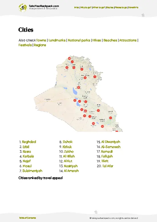 example page 6 from our offline Travel Guide for Iraq
