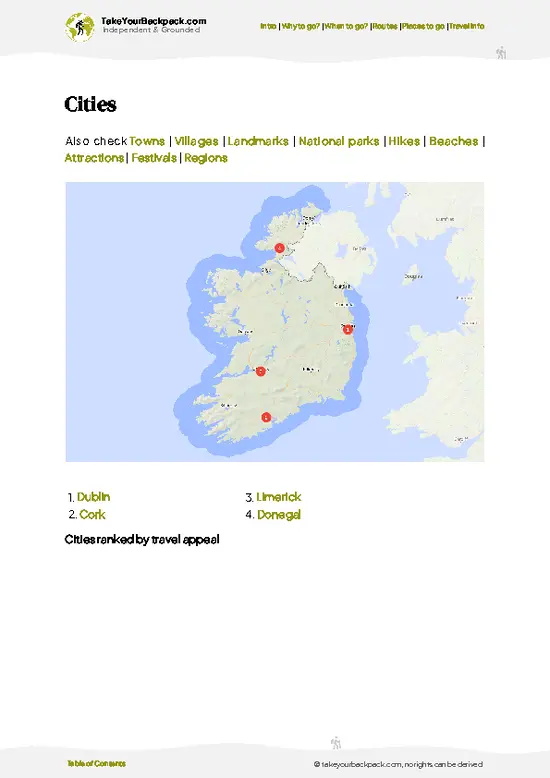 example page 6 from our offline Travel Guide for Ireland