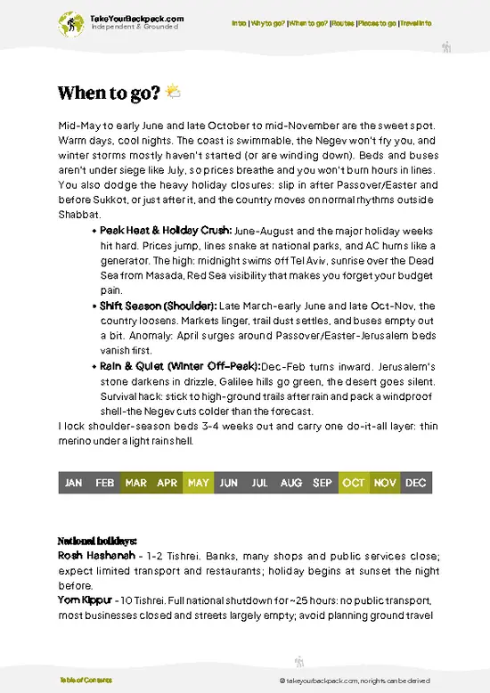 example page 3 from our offline Travel Guide for Israel
