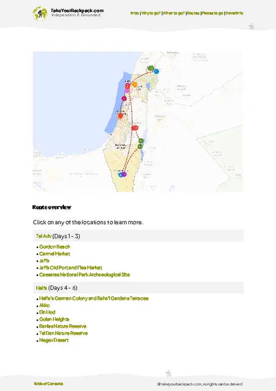example page 4 from our offline Travel Guide for Israel