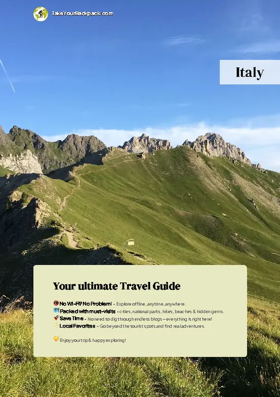 example page 0 from our offline Travel Guide for Italy