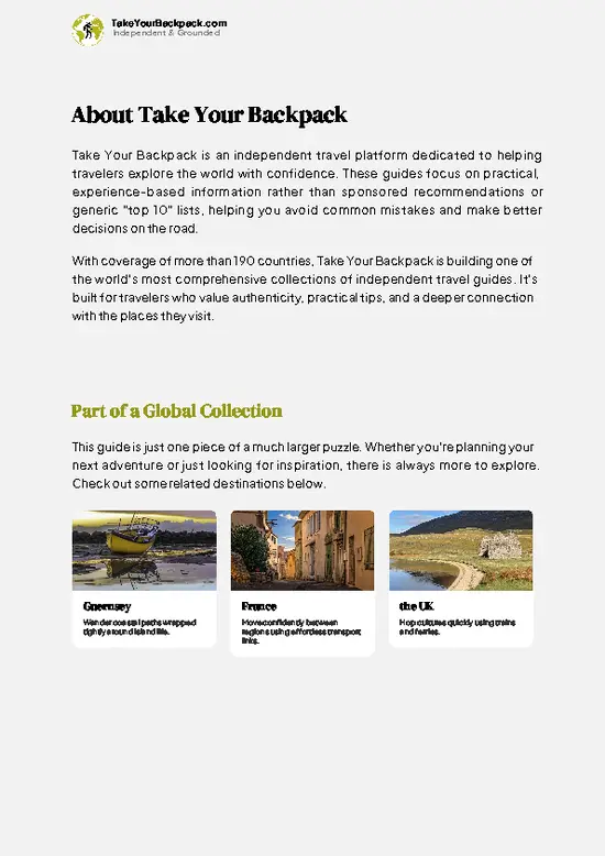 example page 1 from our offline Travel Guide for Jersey