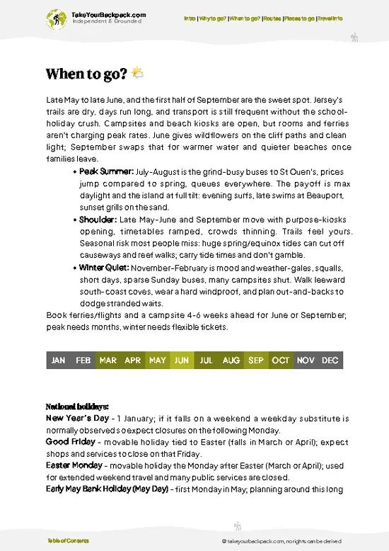 example page 3 from our offline Travel Guide for Jersey