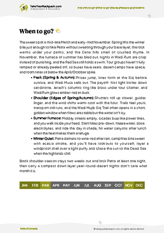example page 3 from our offline Travel Guide for Jordan