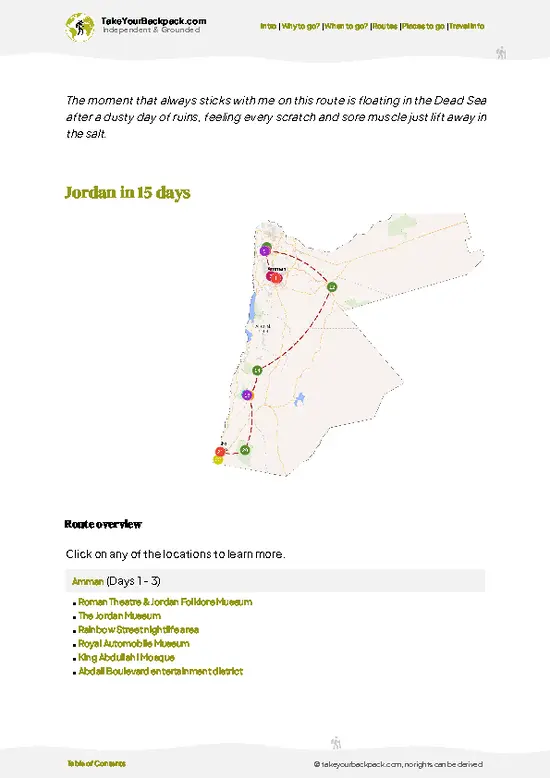 example page 4 from our offline Travel Guide for Jordan