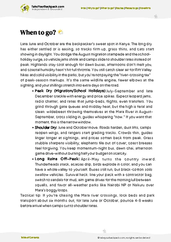 example page 3 from our offline Travel Guide for Kenya