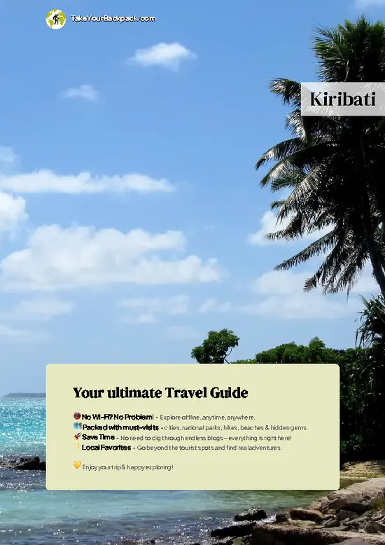 example page 0 from our offline Travel Guide for Kiribati