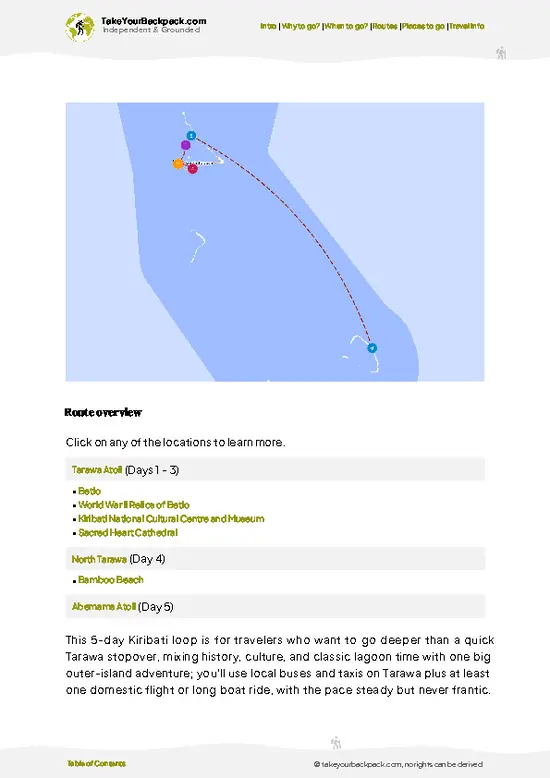 example page 4 from our offline Travel Guide for Kiribati