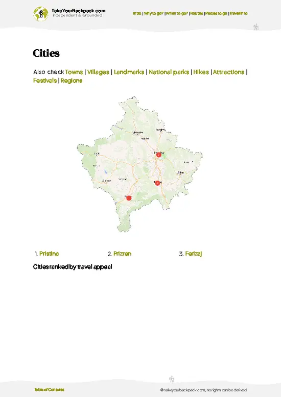 example page 6 from our offline Travel Guide for Kosovo