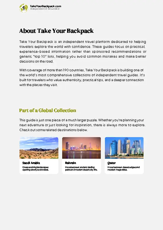 example page 1 from our offline Travel Guide for Kuwait
