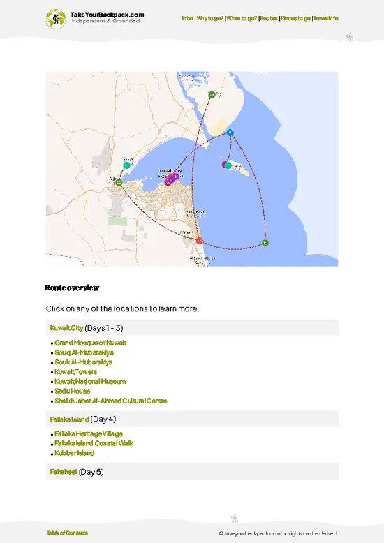 example page 4 from our offline Travel Guide for Kuwait