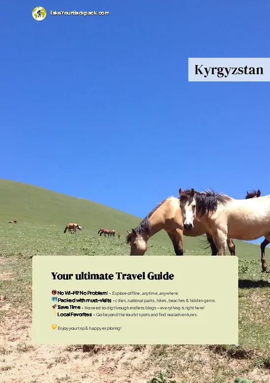 example page 0 from our offline Travel Guide for Kyrgyzstan
