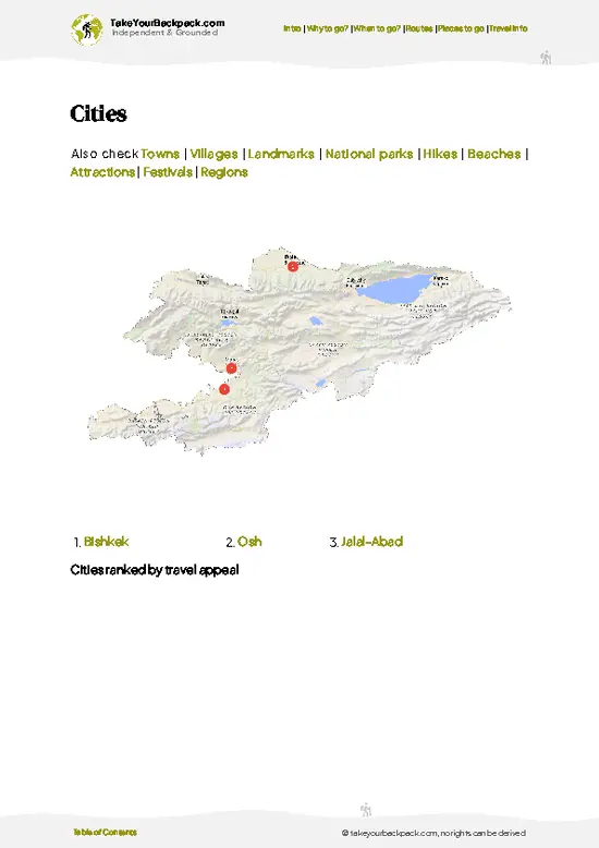 example page 6 from our offline Travel Guide for Kyrgyzstan