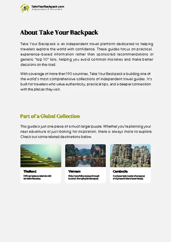 example page 1 from our offline Travel Guide for Laos