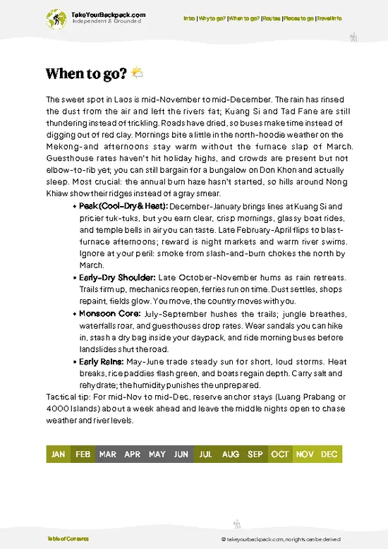 example page 3 from our offline Travel Guide for Laos