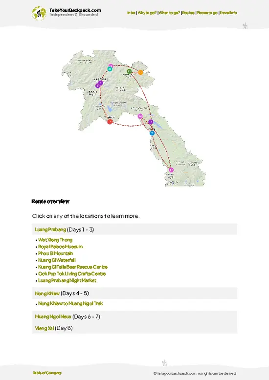 example page 4 from our offline Travel Guide for Laos