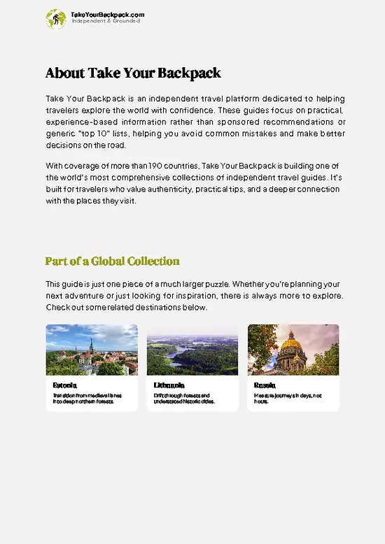 example page 1 from our offline Travel Guide for Latvia