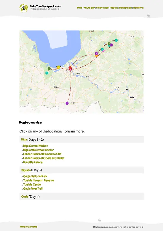 example page 4 from our offline Travel Guide for Latvia