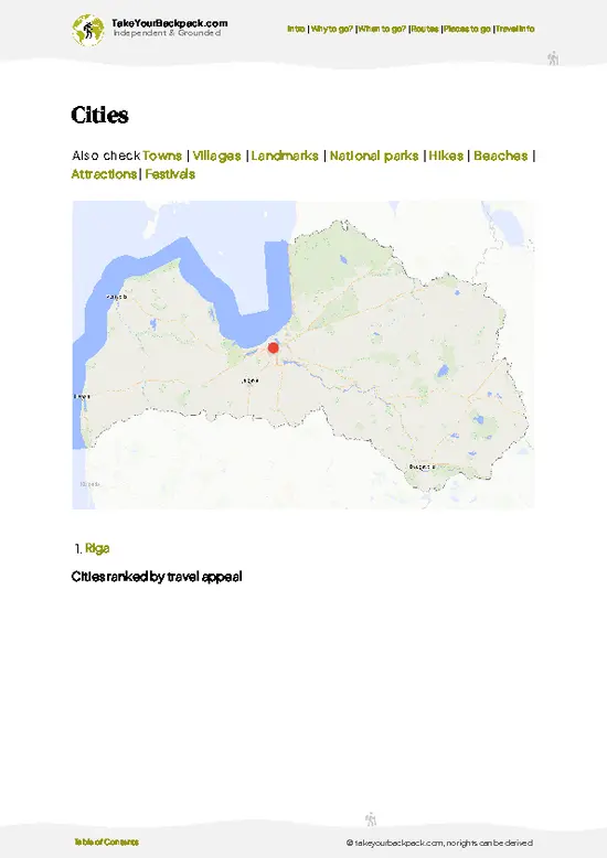 example page 6 from our offline Travel Guide for Latvia