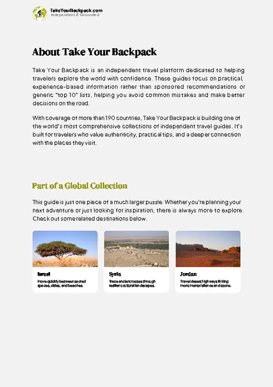 example page 1 from our offline Travel Guide for Lebanon
