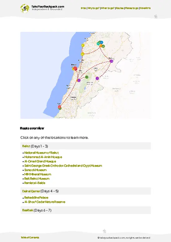 example page 4 from our offline Travel Guide for Lebanon