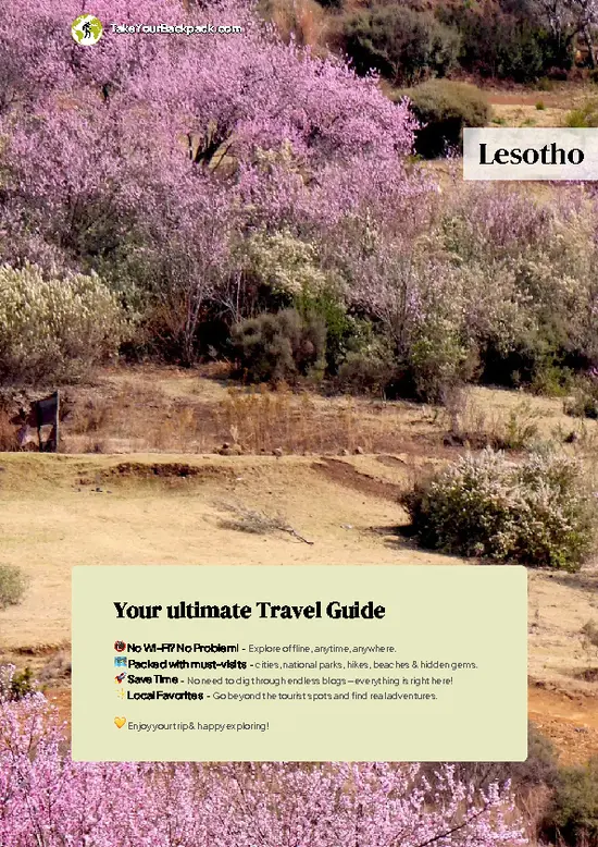 example page 0 from our offline Travel Guide for Lesotho
