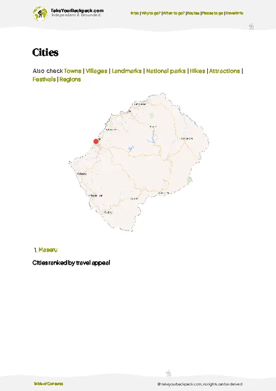 example page 6 from our offline Travel Guide for Lesotho