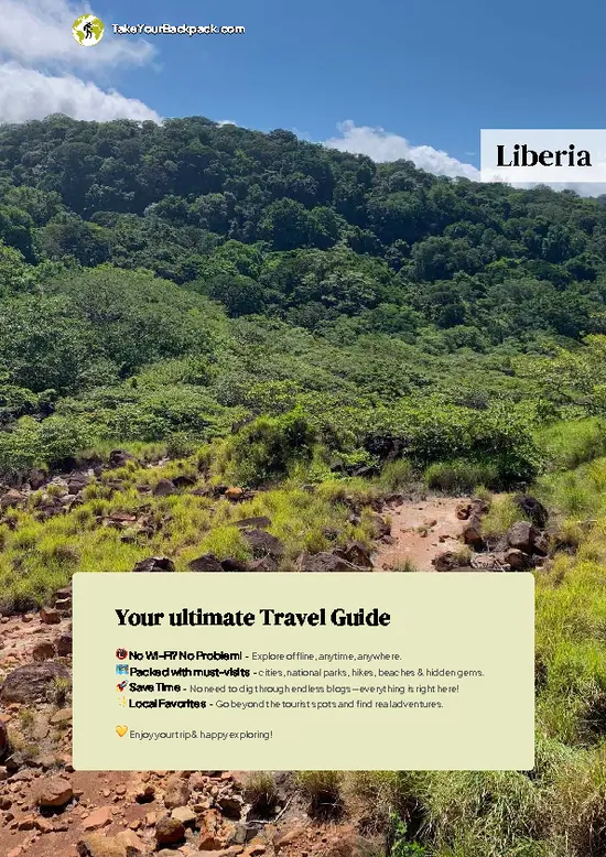 example page 0 from our offline Travel Guide for Liberia