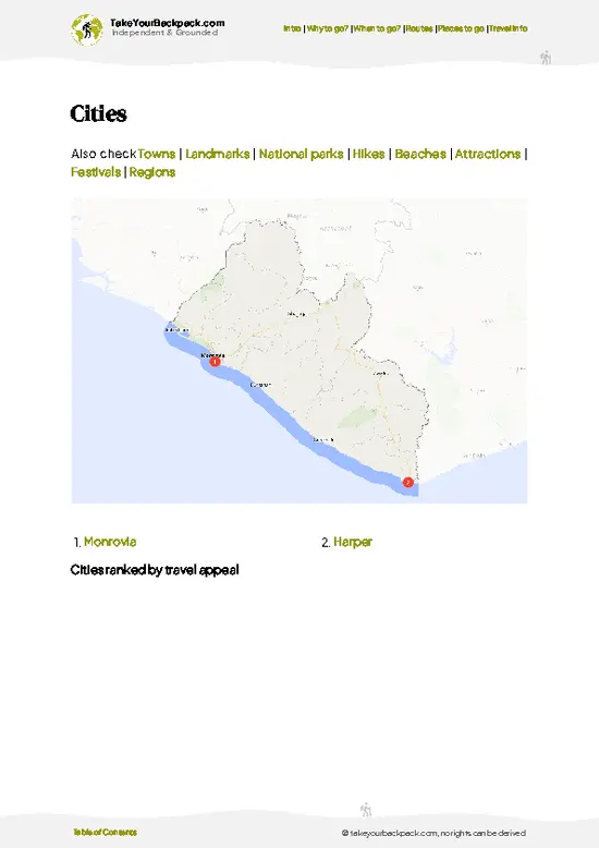 example page 6 from our offline Travel Guide for Liberia