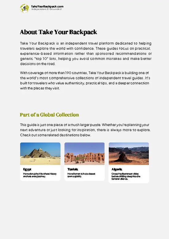 example page 1 from our offline Travel Guide for Libya