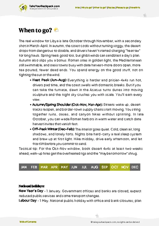 example page 3 from our offline Travel Guide for Libya