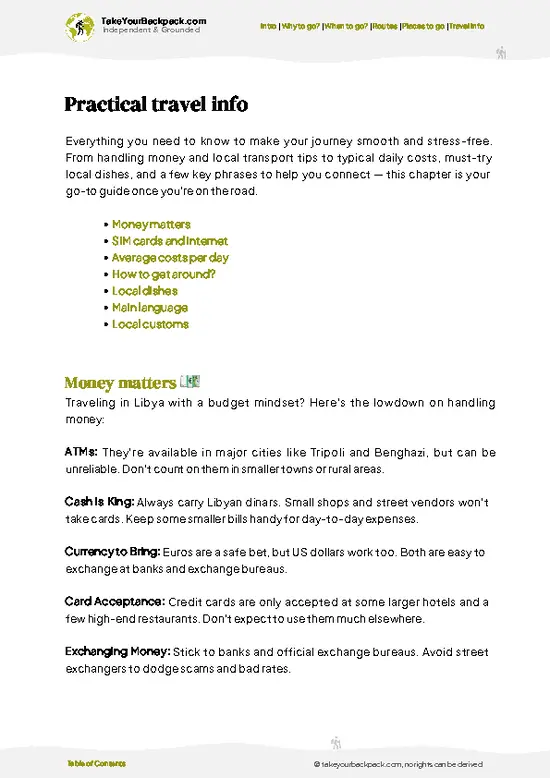 example page 7 from our offline Travel Guide for Libya