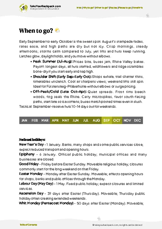 example page 3 from our offline Travel Guide for Liechtenstein