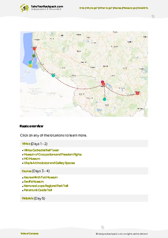 example page 4 from our offline Travel Guide for Lithuania