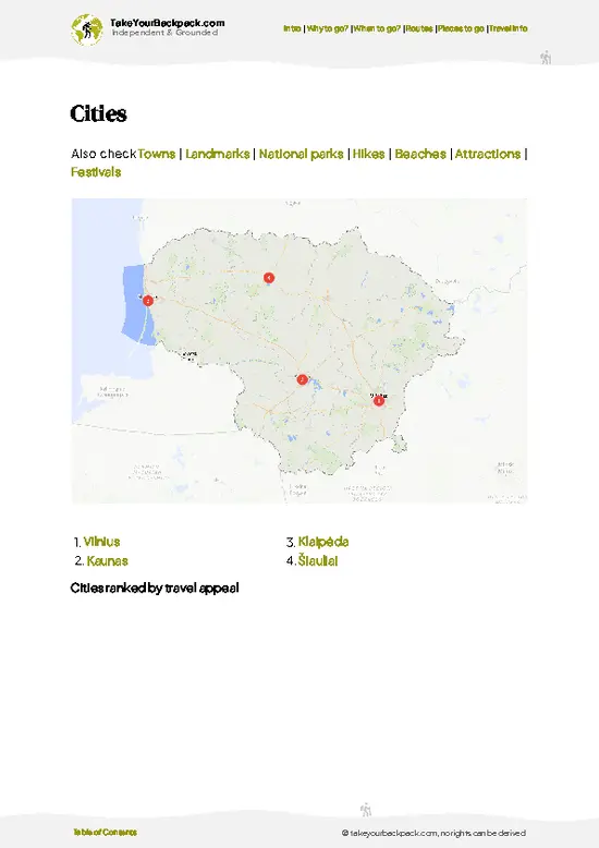 example page 6 from our offline Travel Guide for Lithuania