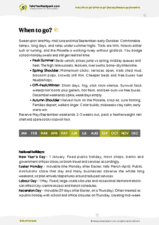 example page 3 from our offline Travel Guide for Luxembourg