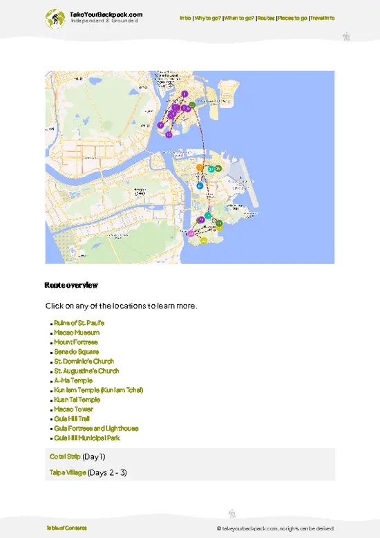 example page 4 from our offline Travel Guide for Macau