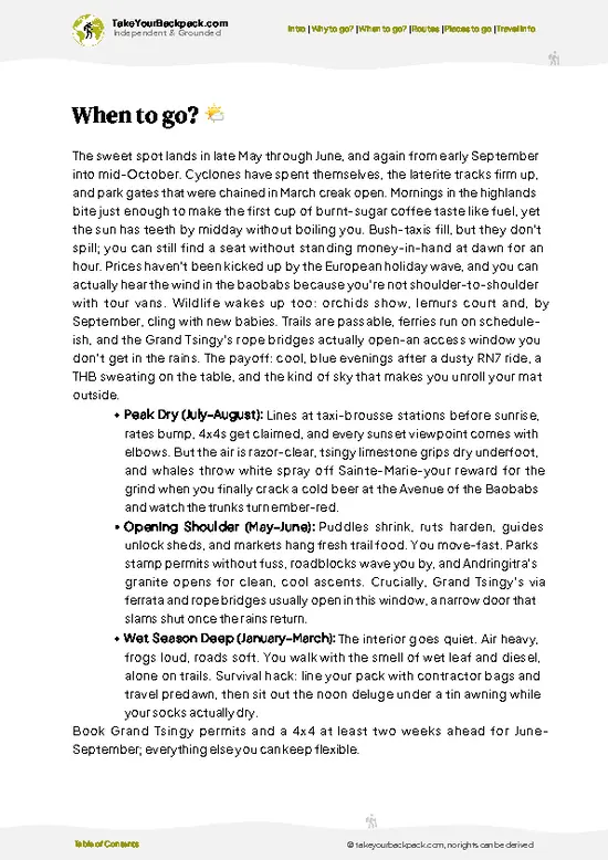 example page 3 from our offline Travel Guide for Madagascar