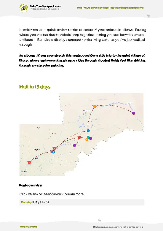 example page 4 from our offline Travel Guide for Mali